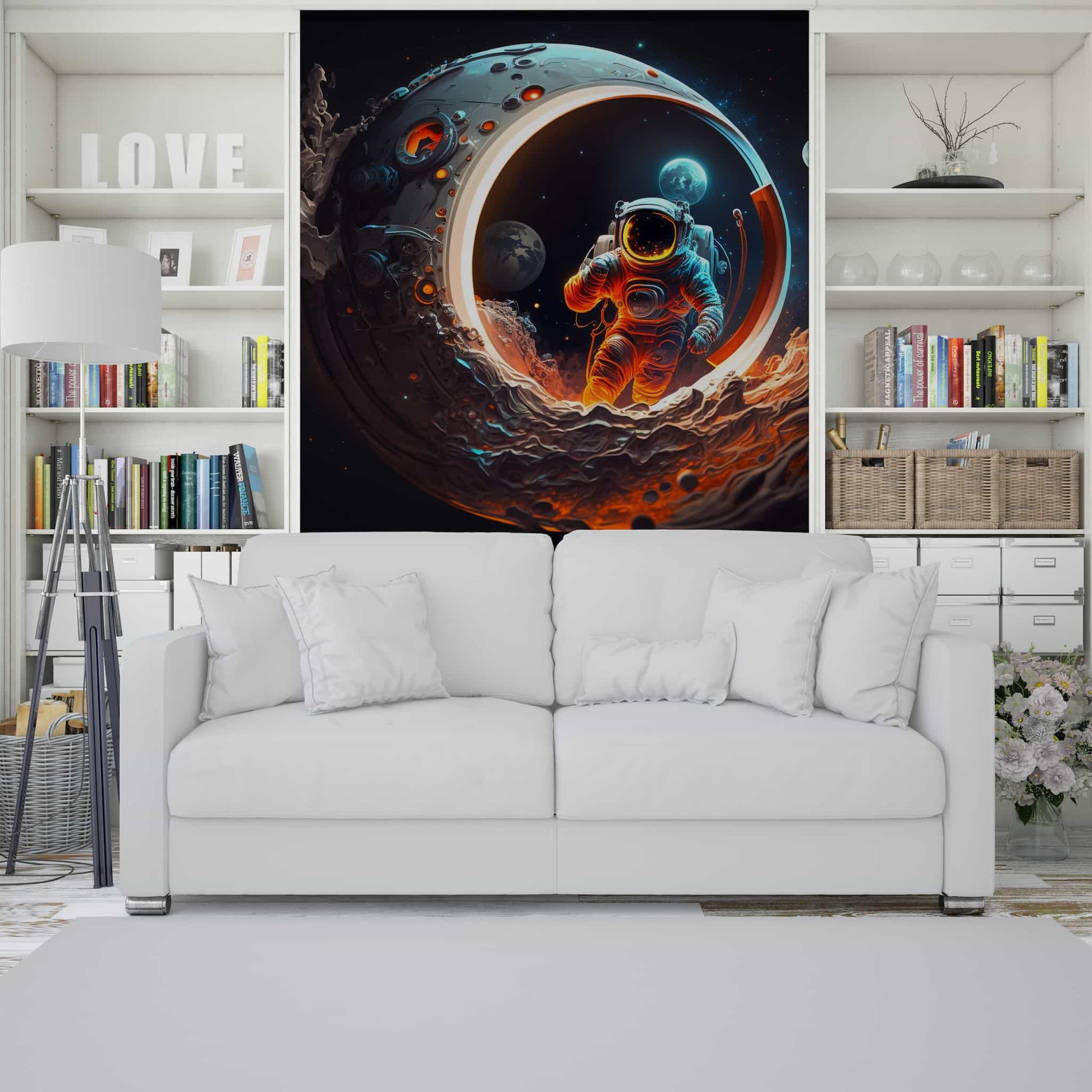 Astronaut on The Moon Wallpaper  Space Mural YCO-00211