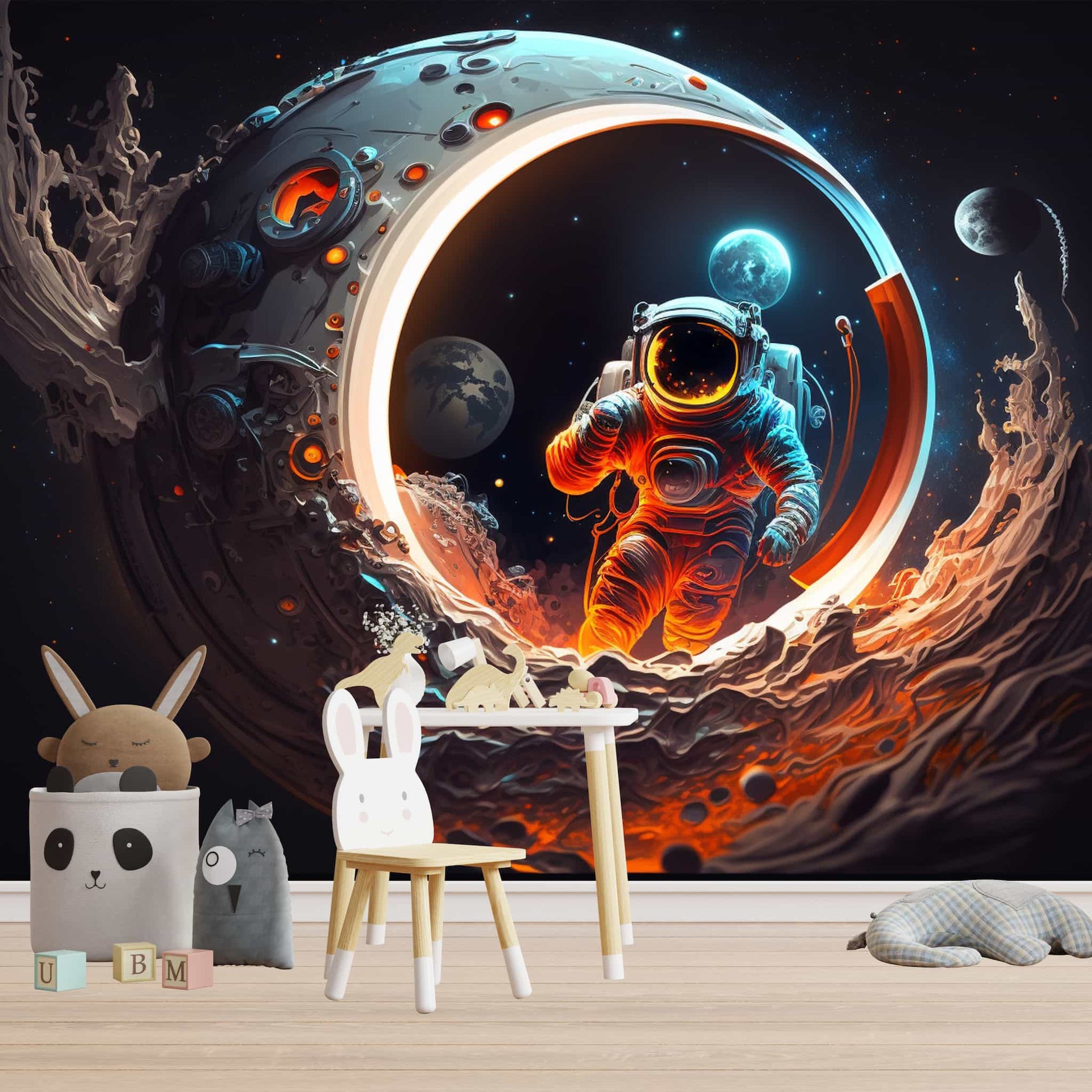 Astronaut on The Moon Wallpaper  Space Mural YCO-00211