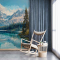 Banff National Park Wallpaper, Mountain and Lake Landscape Wall Decal YD-05010