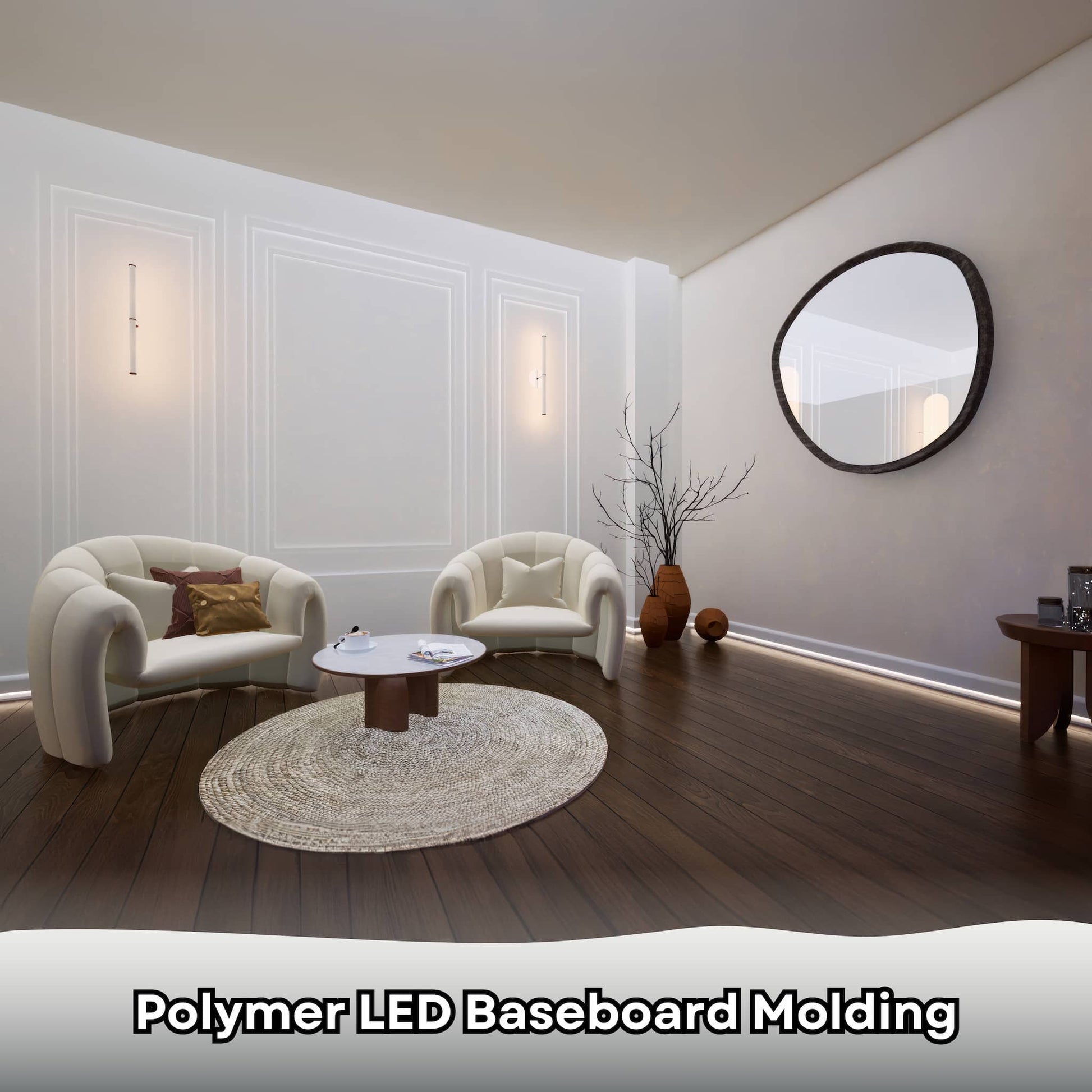 Baseboard Molding with Led Duct