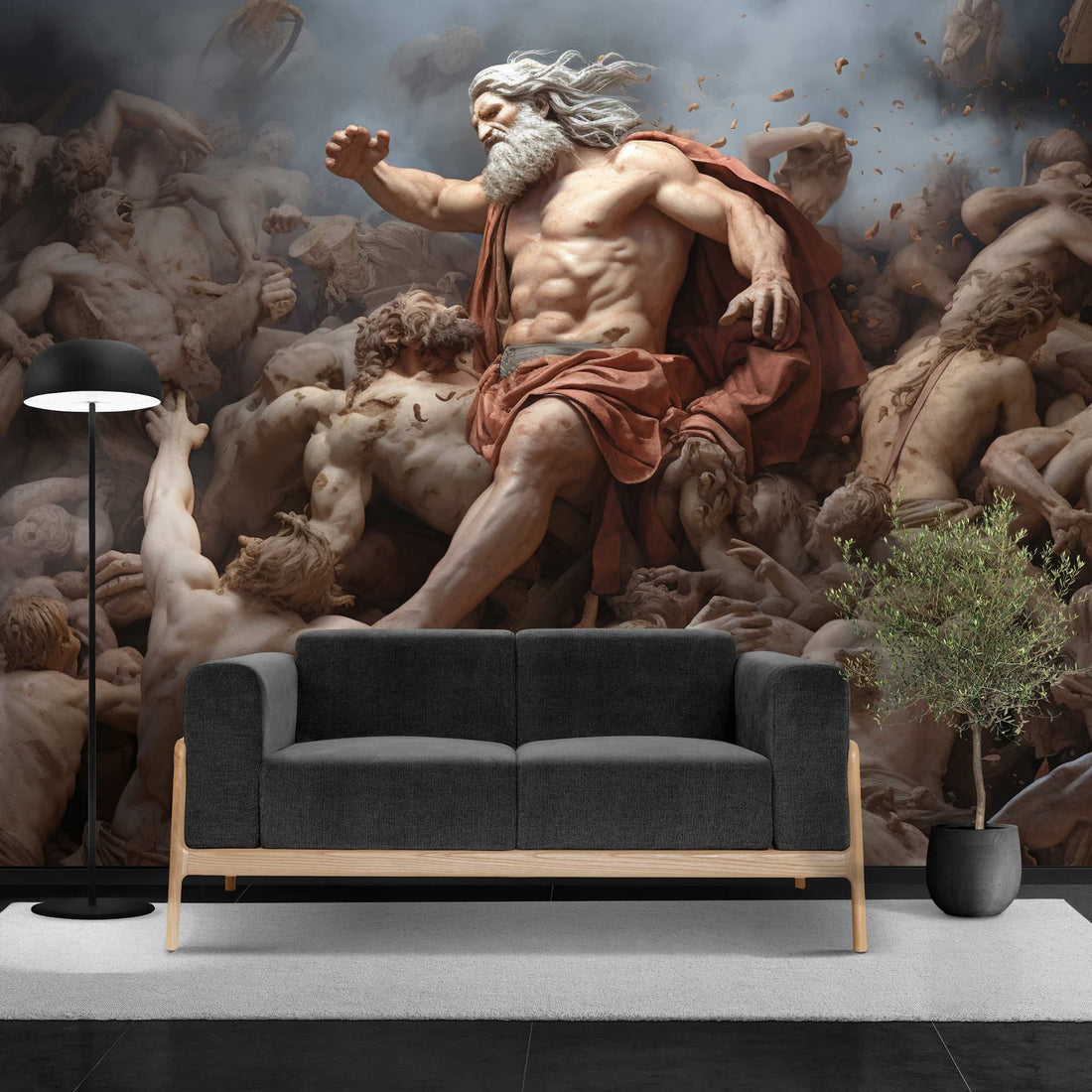 Battle of the Titans Wallpaper, Greek Mythology Dramatic Wall Decal YM-02346