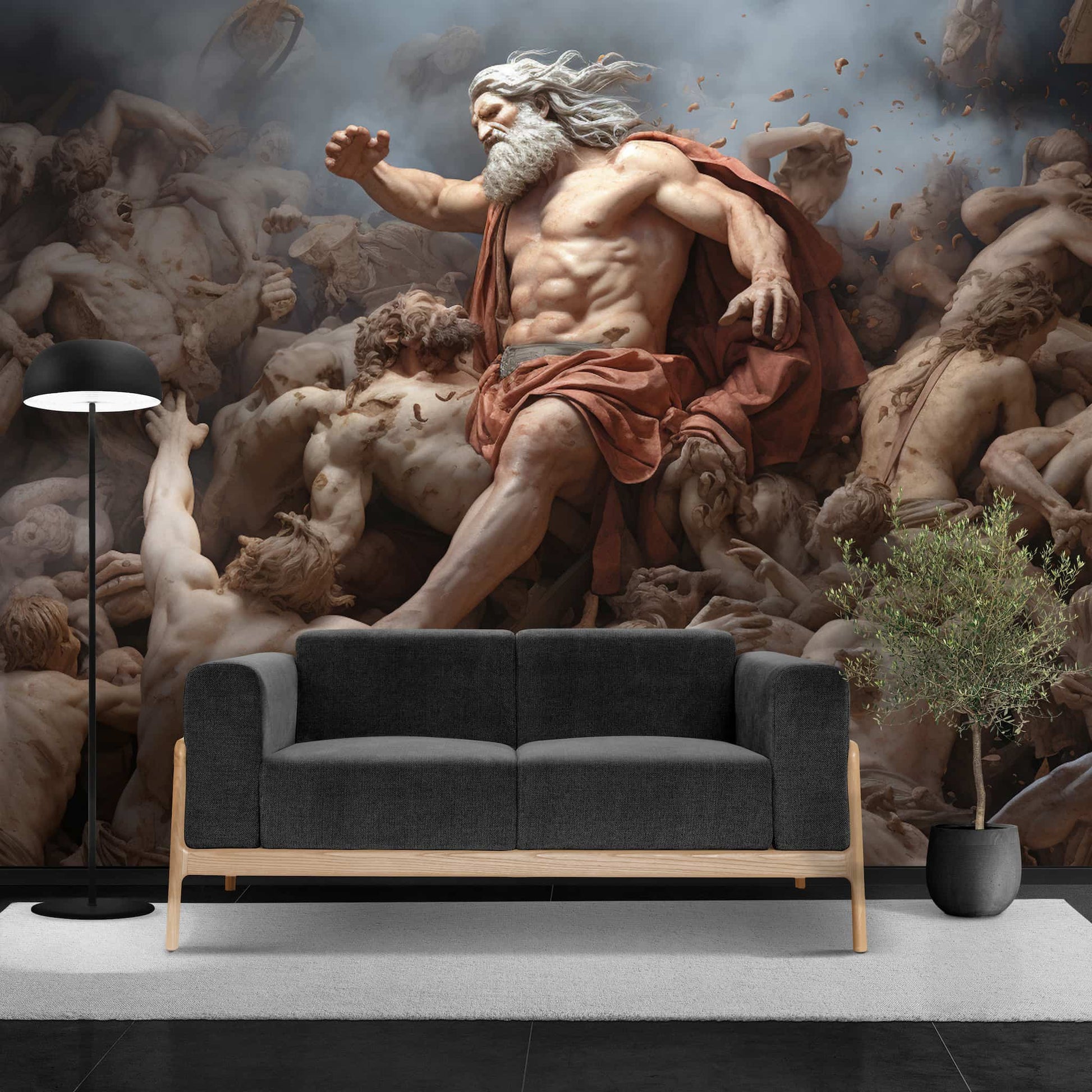 Battle of the Titans Wallpaper, Greek Mythology Dramatic Wall Decal YM-02346