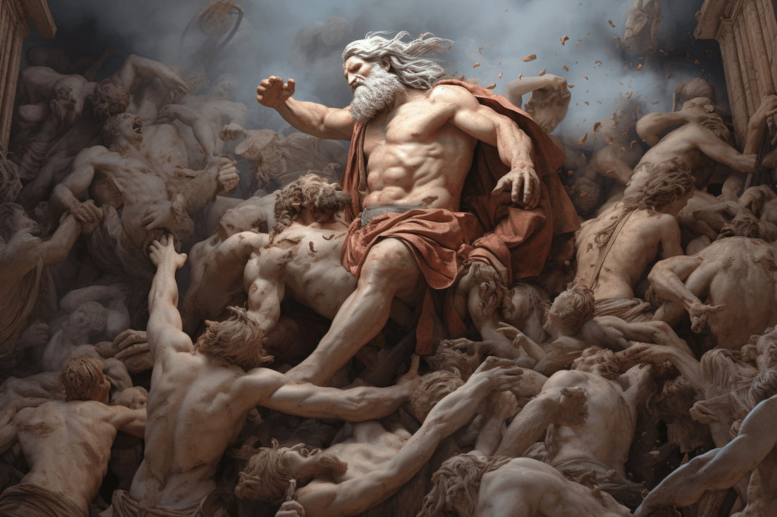 Battle of the Titans Wallpaper, Greek Mythology Dramatic Wall Decal YM-02346