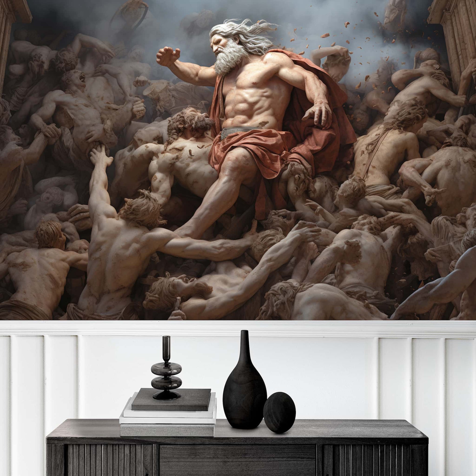 Battle of the Titans Wallpaper, Greek Mythology Dramatic Wall Decal YM-02346