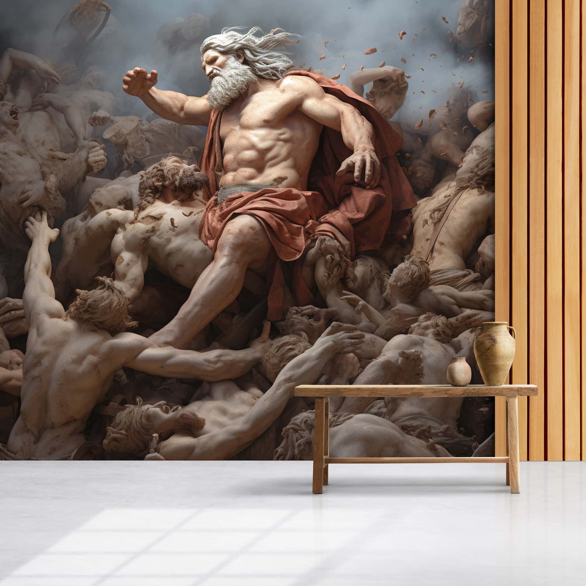 Battle of the Titans Wallpaper, Greek Mythology Dramatic Wall Decal 