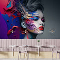 Beautiful Woman Wallpaper  Hairdresser Wall Mural YK-00778