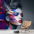Beautiful Woman Wallpaper  Hairdresser Wall Mural YK-00778