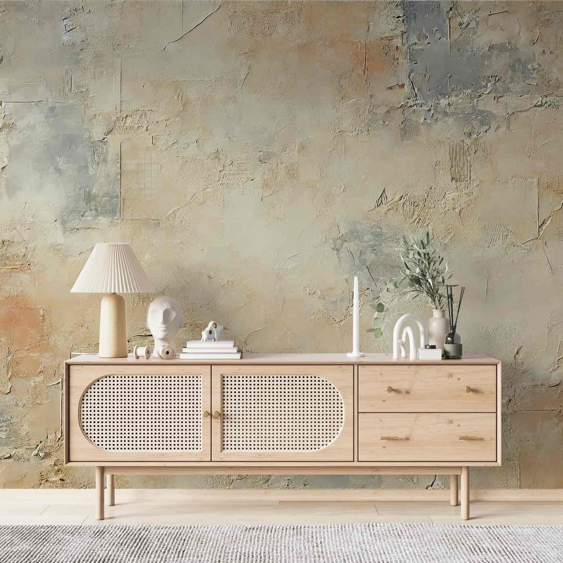 Beige Gray Plaster Wallpaper  Concrete Textured Wall Mural YS-05025