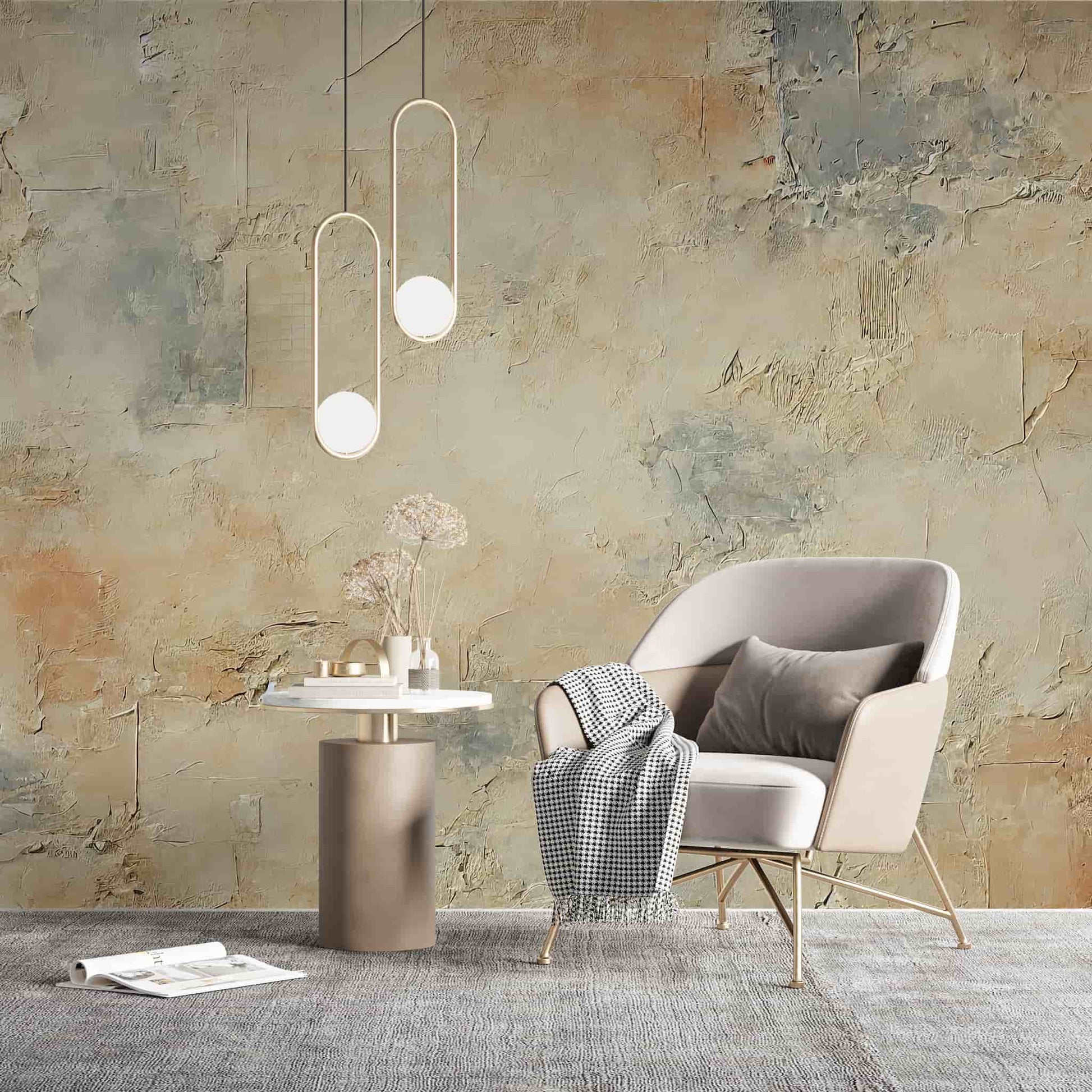 Beige Gray Plaster Wallpaper  Concrete Textured Wall Mural YS-05025