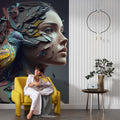 Bird Woman Wallpaper, Hairdresser Beauty Center Wallpaper YK-00586