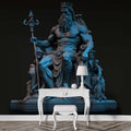 Blue Poseidon Wallpaper, Greek Mythology Wall Decal YM-00049