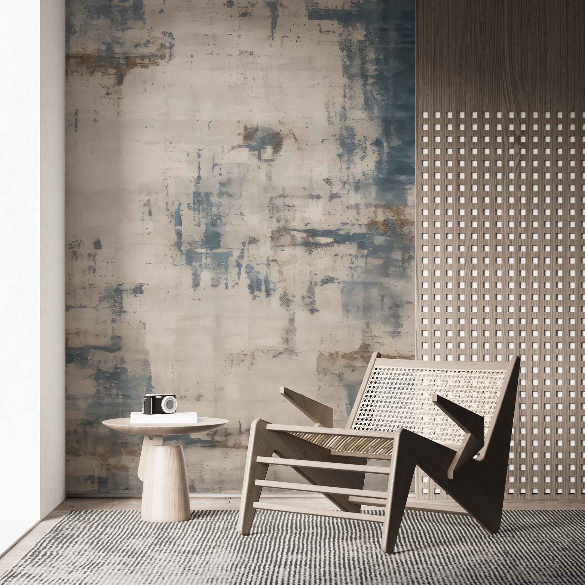 Blue Rustic Wallpaper | Concrete Textured Wall Mural YF-02500 peel and stick wallpaper
