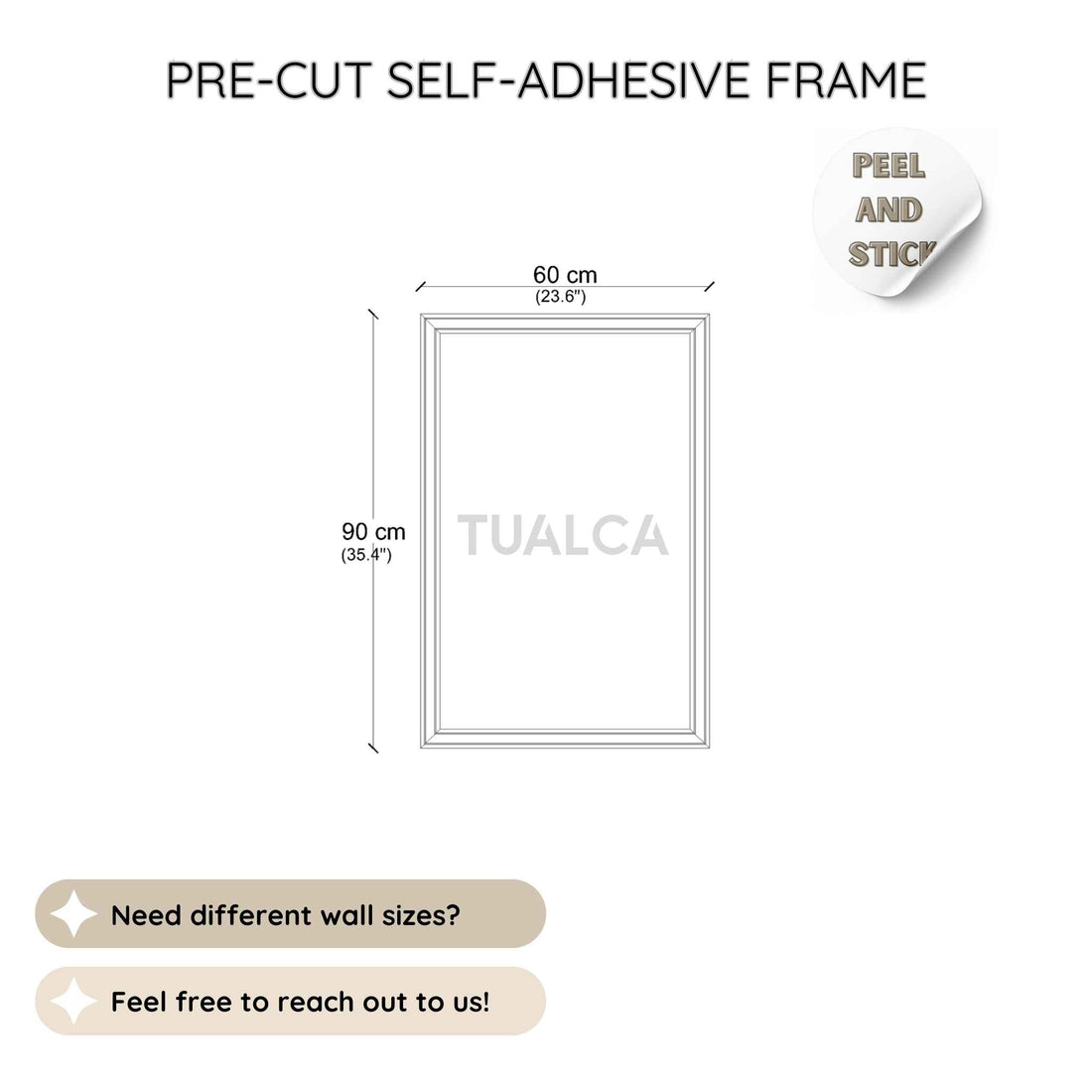 Pre-Cut Self-Adhesive Frame Set, Paintable White Wall Panels CST-001