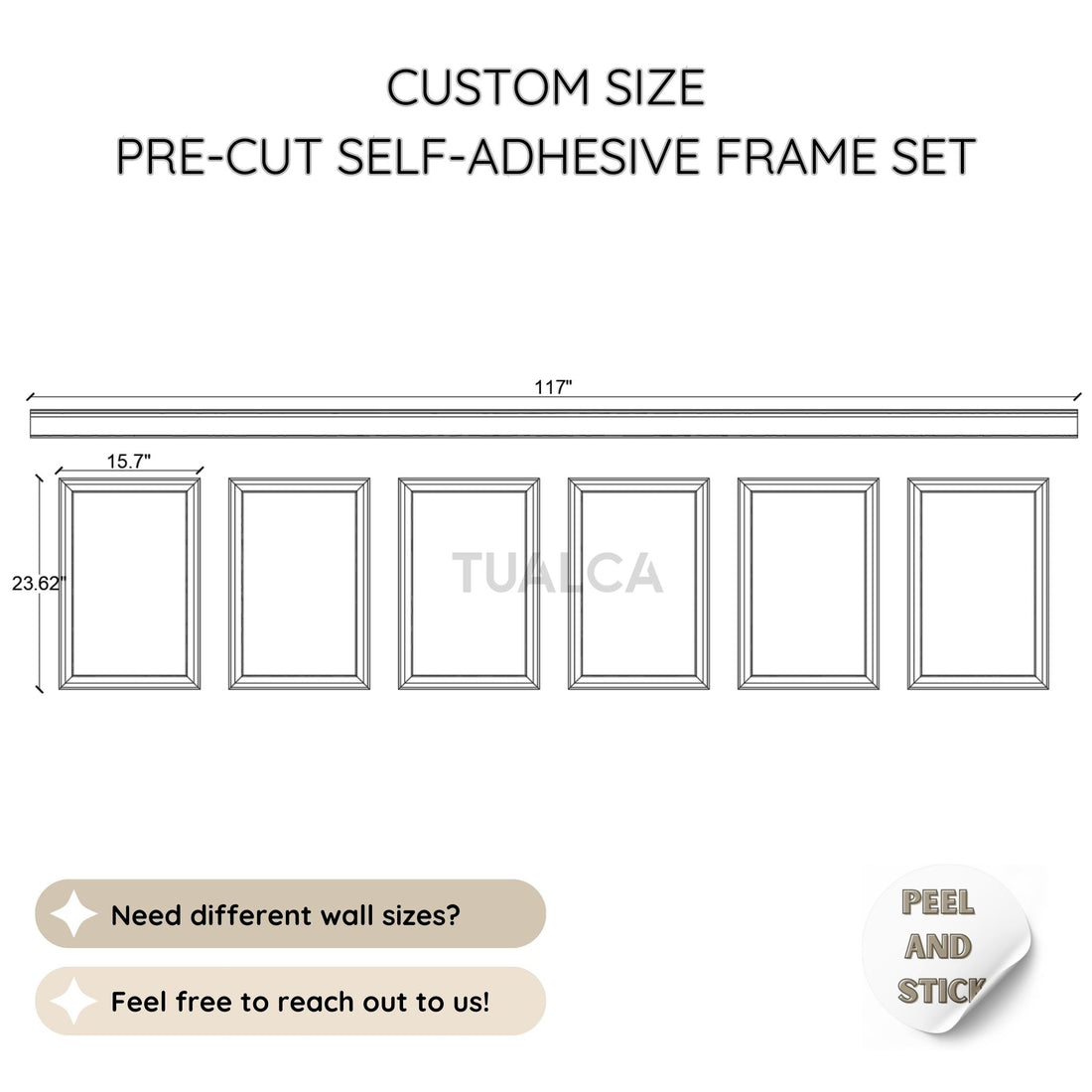 Custom Size Pre-Cut Self Adhesive Frame Set CST-003 - 117"