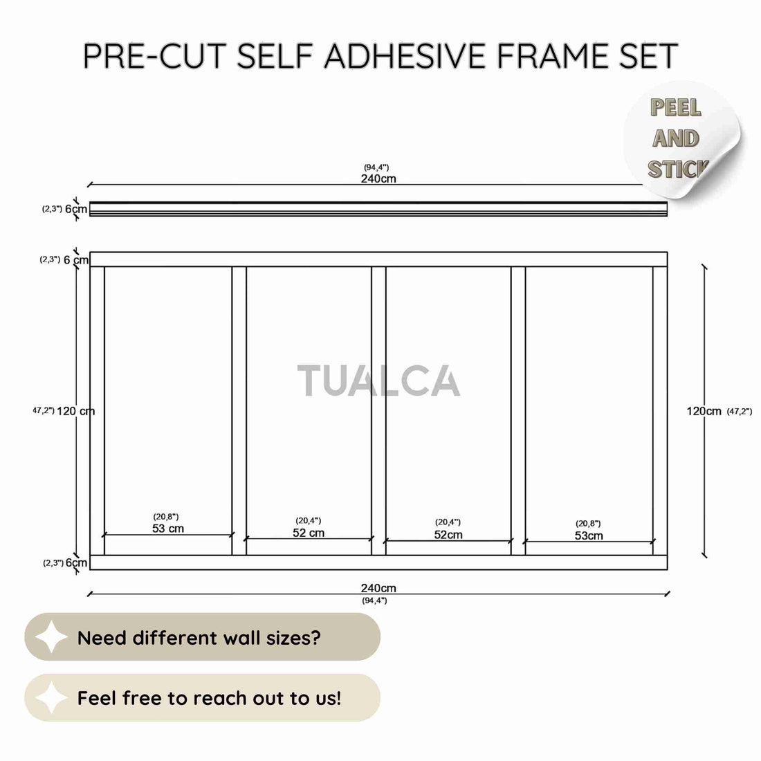 CST-007-Wall-Molding-kit-pre-cut-TUALCA trim molding