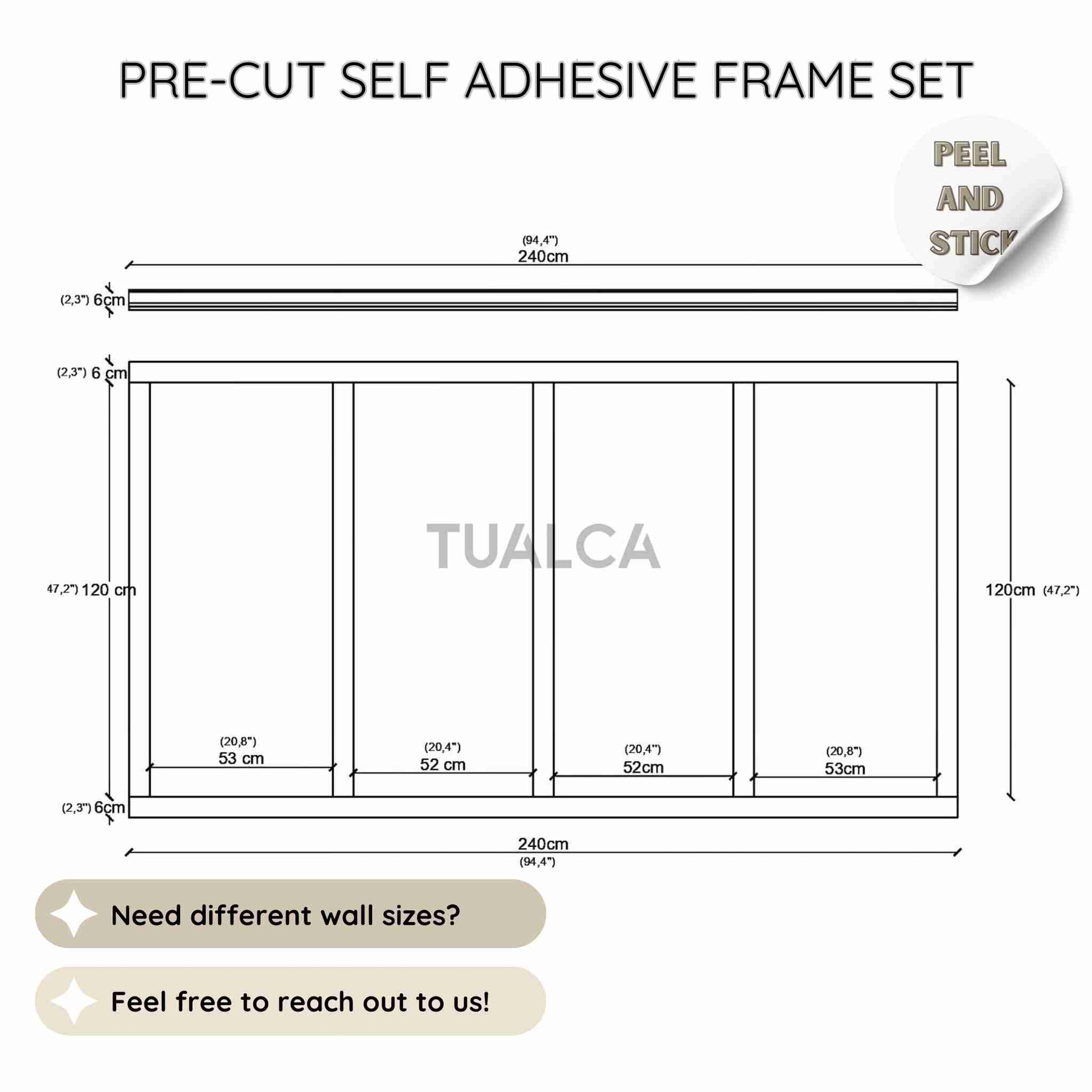 CST-007-Pre-cut-Wall-Molding-TUALCA-peel-and-stick trim molding