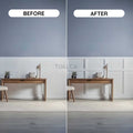 CST-008-before-after-montage-photos- Peel and Stick Wall Molding Kit | Pre-Cut Wall Trim 