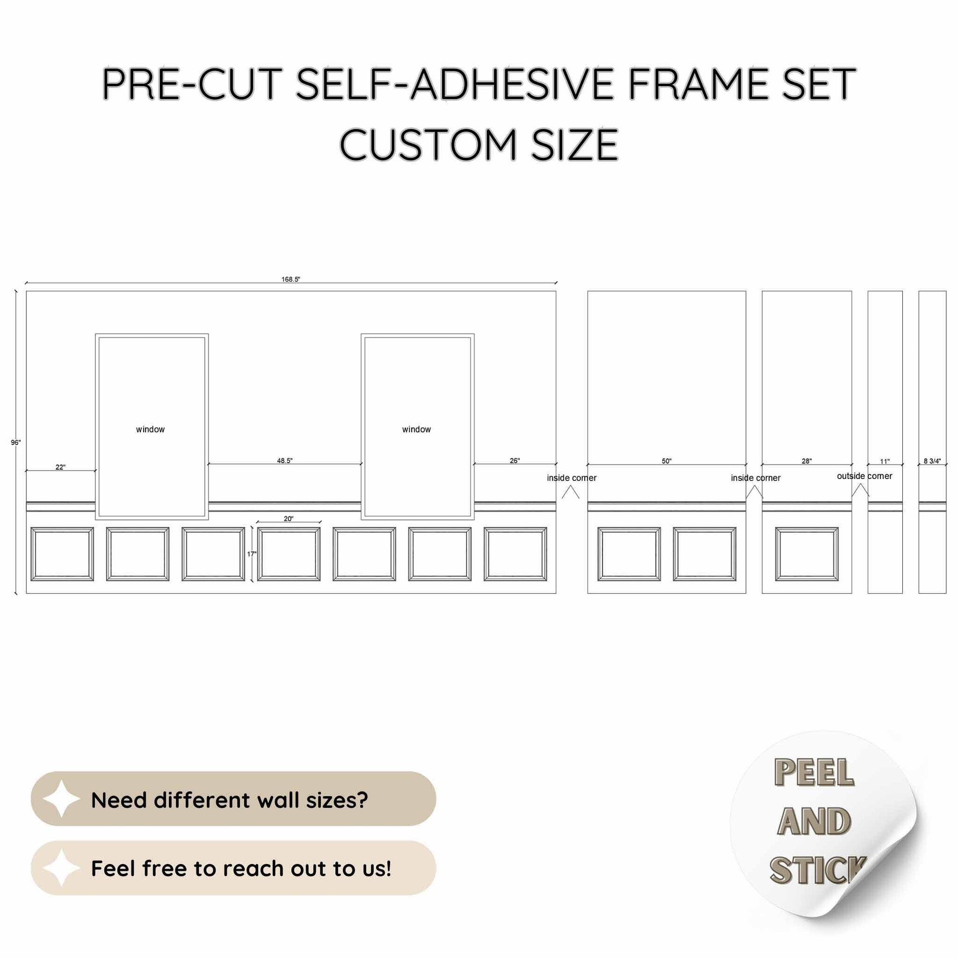 Custom Design | Pre-Cut Half Frame Wall Molding Kit CST-013