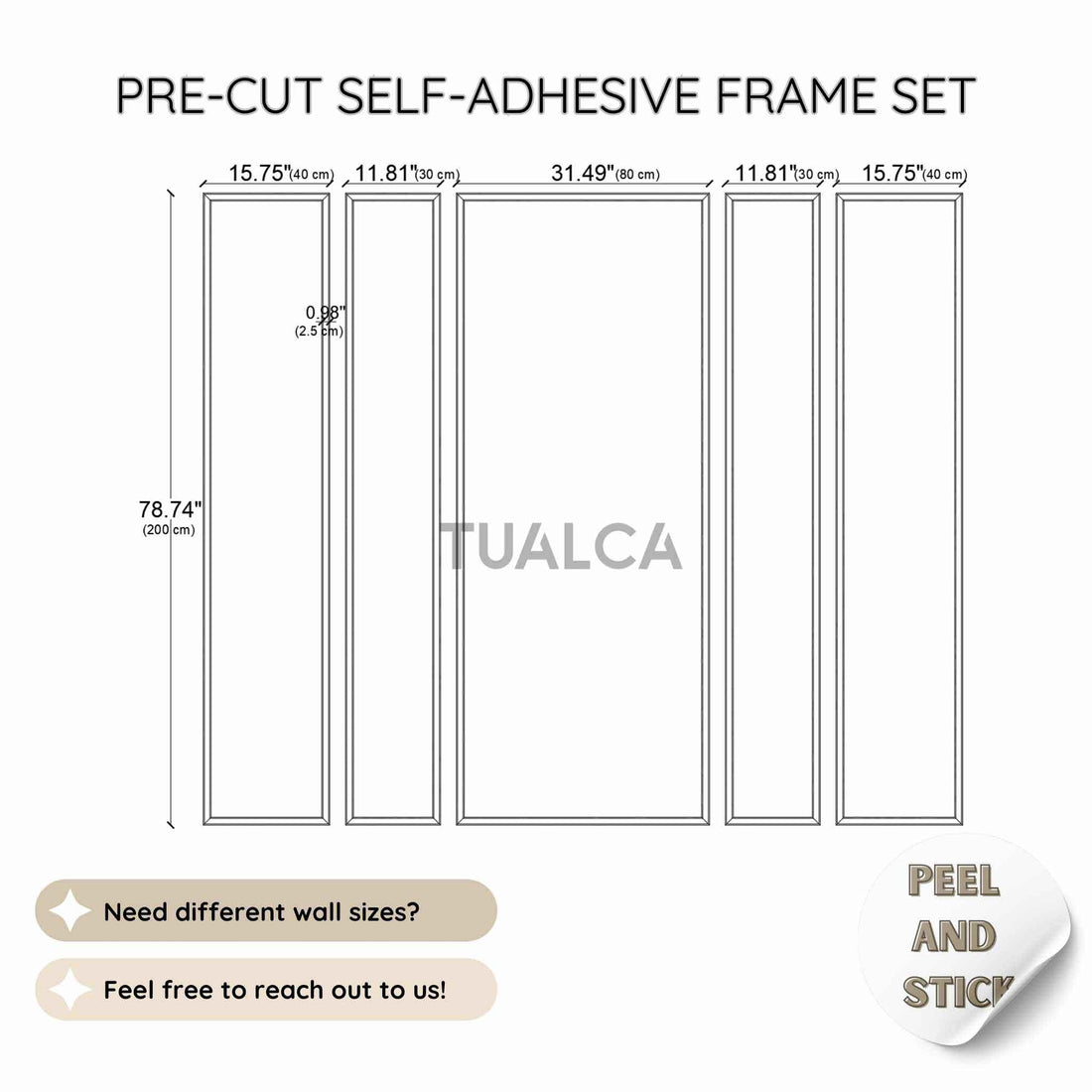 Decorative Wall Molding Kit Peel and Stick Wall Trim CST-040