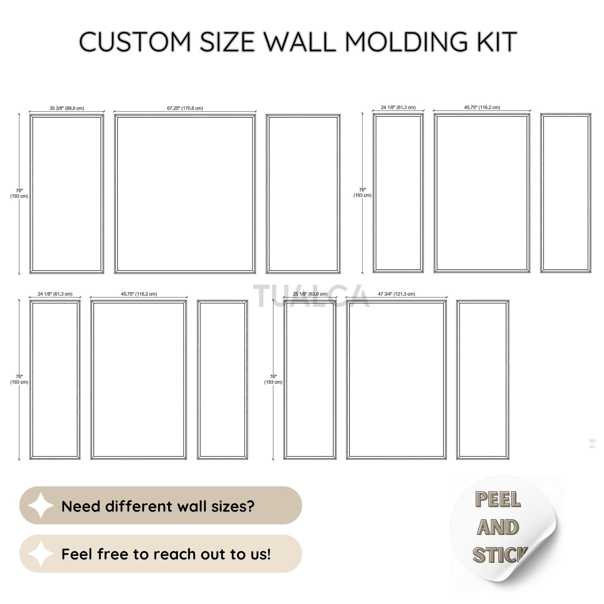 Custom_size_wall_molding_kit_peel_and_stick