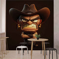 Cartoon Man Café Wallpaper | Fun and Whimsical Wall Art YC-00184
