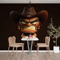 Cartoon Man Café Wallpaper | Fun and Whimsical Wall Art YC-00184