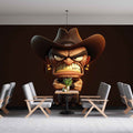 Cartoon Man Café Wallpaper | Fun and Whimsical Wall Art YC-00184