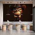 Cartoon Man Café Wallpaper | Fun and Whimsical Wall Art YC-00184