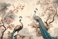Chinoiserie Peacock Wallpaper | Birds Wall Mural YH-02293
