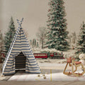 Christmas Train Wallpaper for Walls | Cute Snowy Scene Removable Mural YD-05124