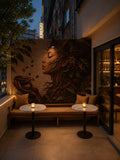 Coffee Shop Wall Mural Botanical Coffee Art Wallpaper for Cafe Bakery and Restaurant YC-06044