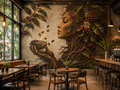 Coffee Shop Wall Mural Botanical Coffee Art Wallpaper for Cafe Bakery and Restaurant YC-06044
