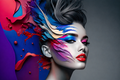 Colorful Woman Hair Salon Wallpaper Mural