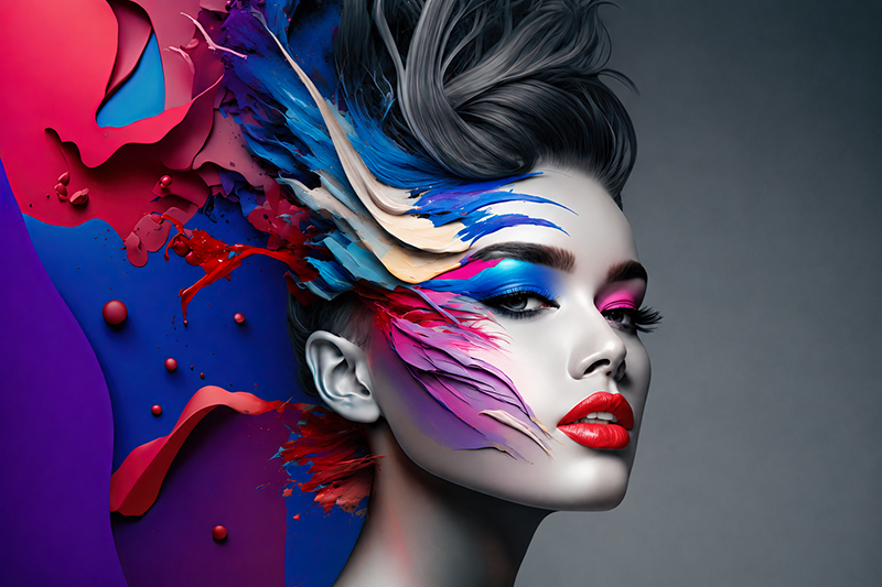 Colorful Woman Hair Salon Wallpaper Mural