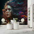 Colorful Woman Wallpaper, Beautiful Hairdresser Wallpaper YK-00388