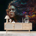 Colorful Woman Wallpaper, Beautiful Hairdresser Wallpaper YK-00388