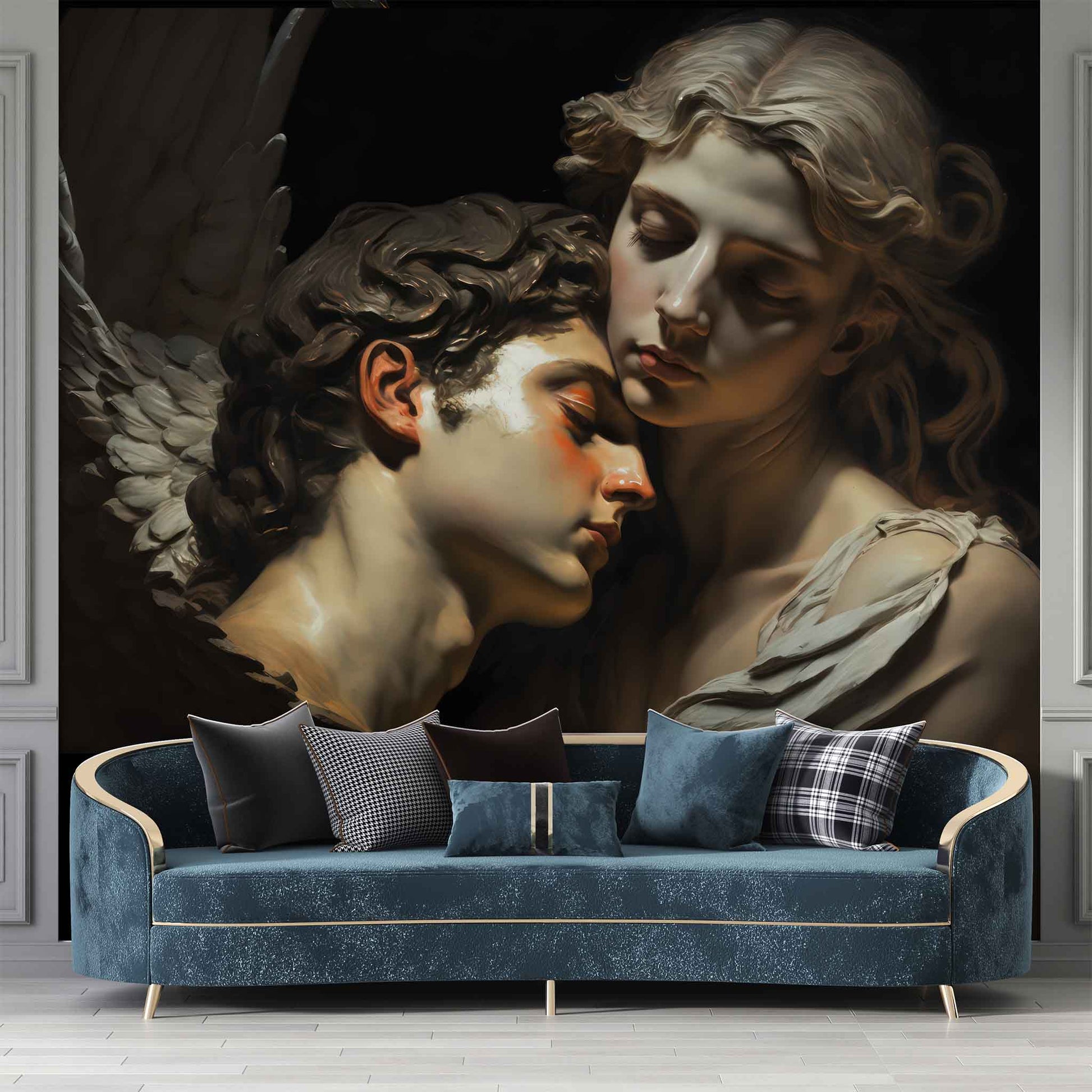 Cupid and Psyche Oil Painting Wallpaper  Mythological Wall Art YM-00277