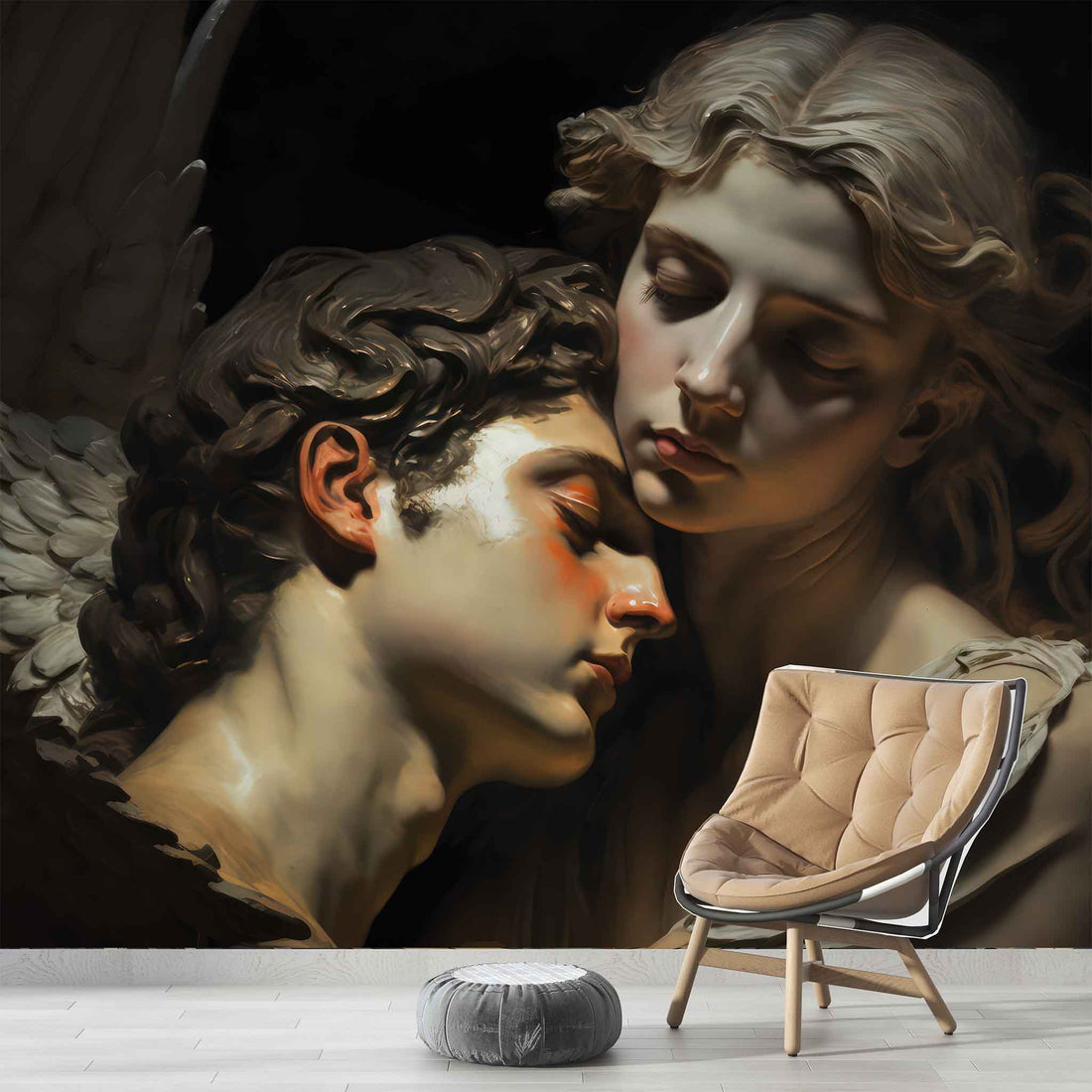 Cupid and Psyche Oil Painting Wallpaper  Mythological Wall Art YM-00277