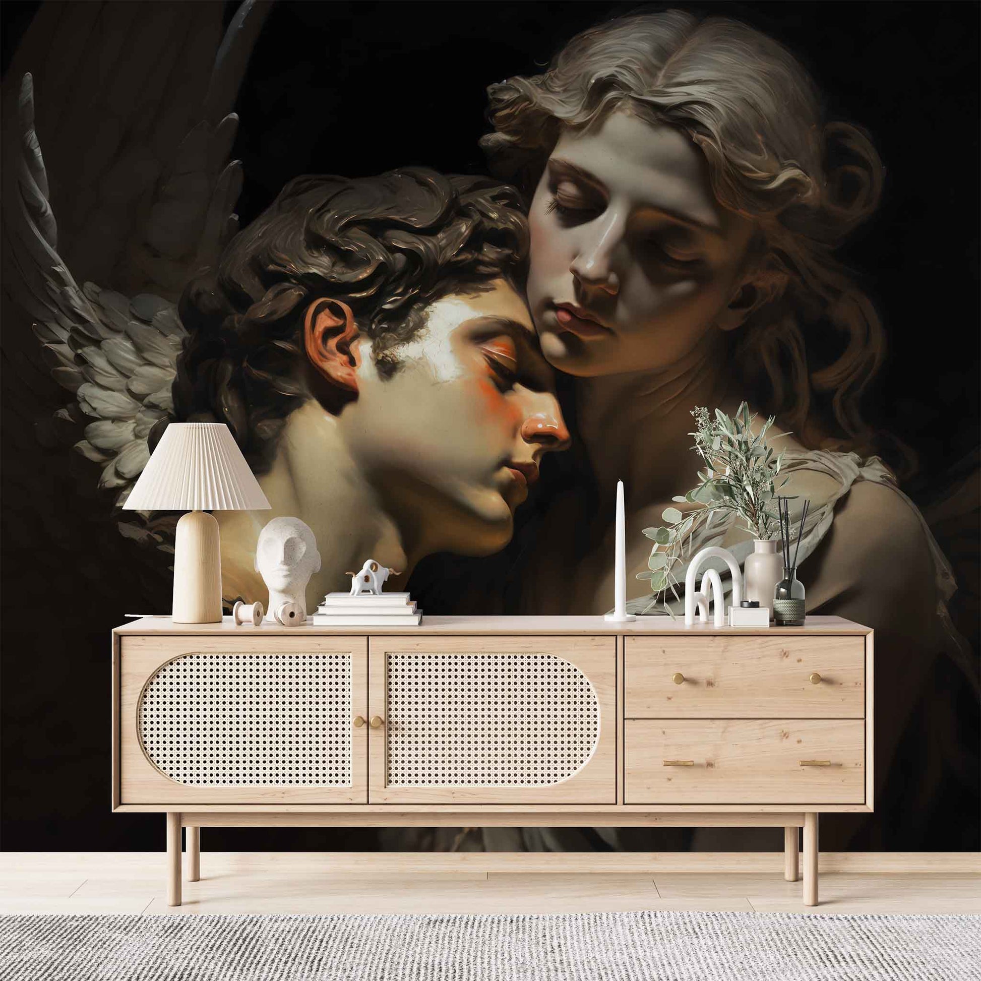 Cupid and Psyche Oil Painting Wallpaper  Mythological Wall Art YM-00277