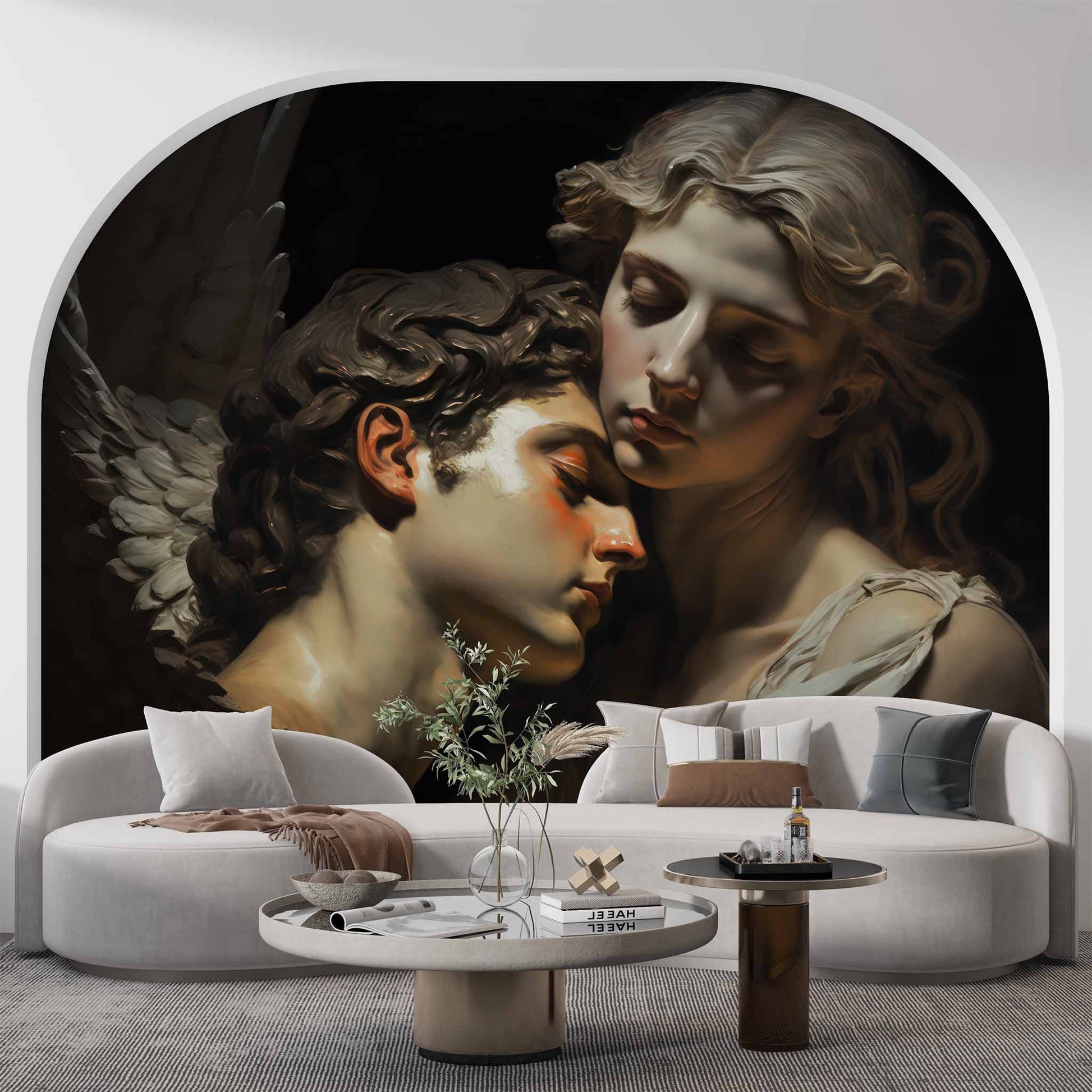 Cupid and Psyche Oil Painting Wallpaper  Mythological Wall Art YM-00277