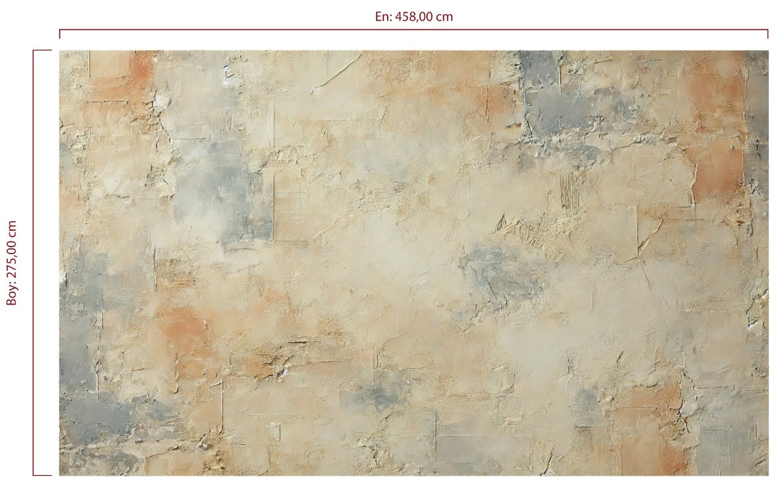Beige Gray Plaster Wallpaper  Concrete Textured Wall Mural YS-05025