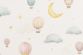 Custom Design Hot Air Balloon Nursery Wallpaper Dreamy Sky Wall Mural YCO-07027