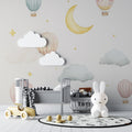 Custom Design Hot Air Balloon Nursery Wallpaper Dreamy Sky Wall Mural YCO-07027