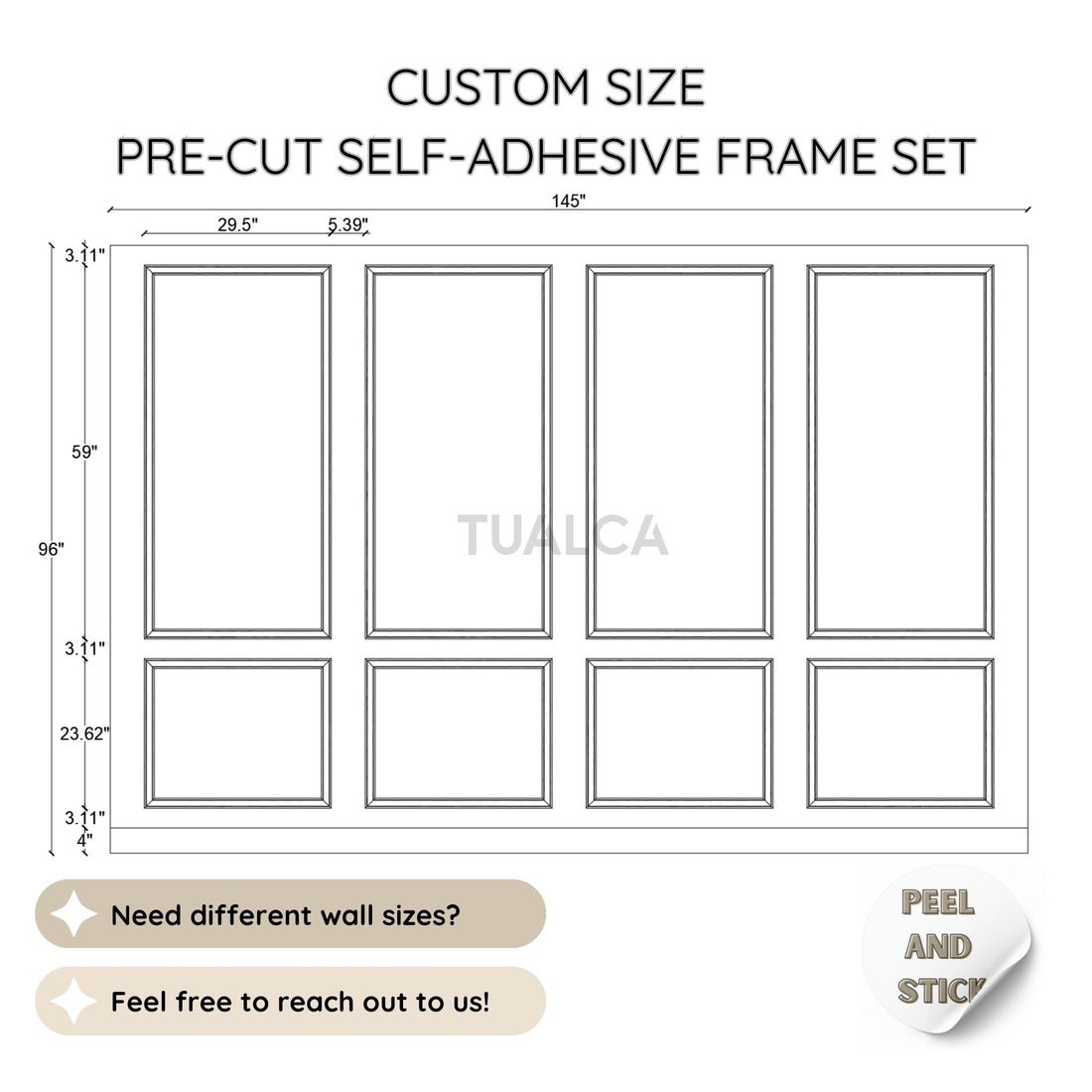 Custom Design ‎Wall Molding Peel and Stick Panel CST-01A-2
