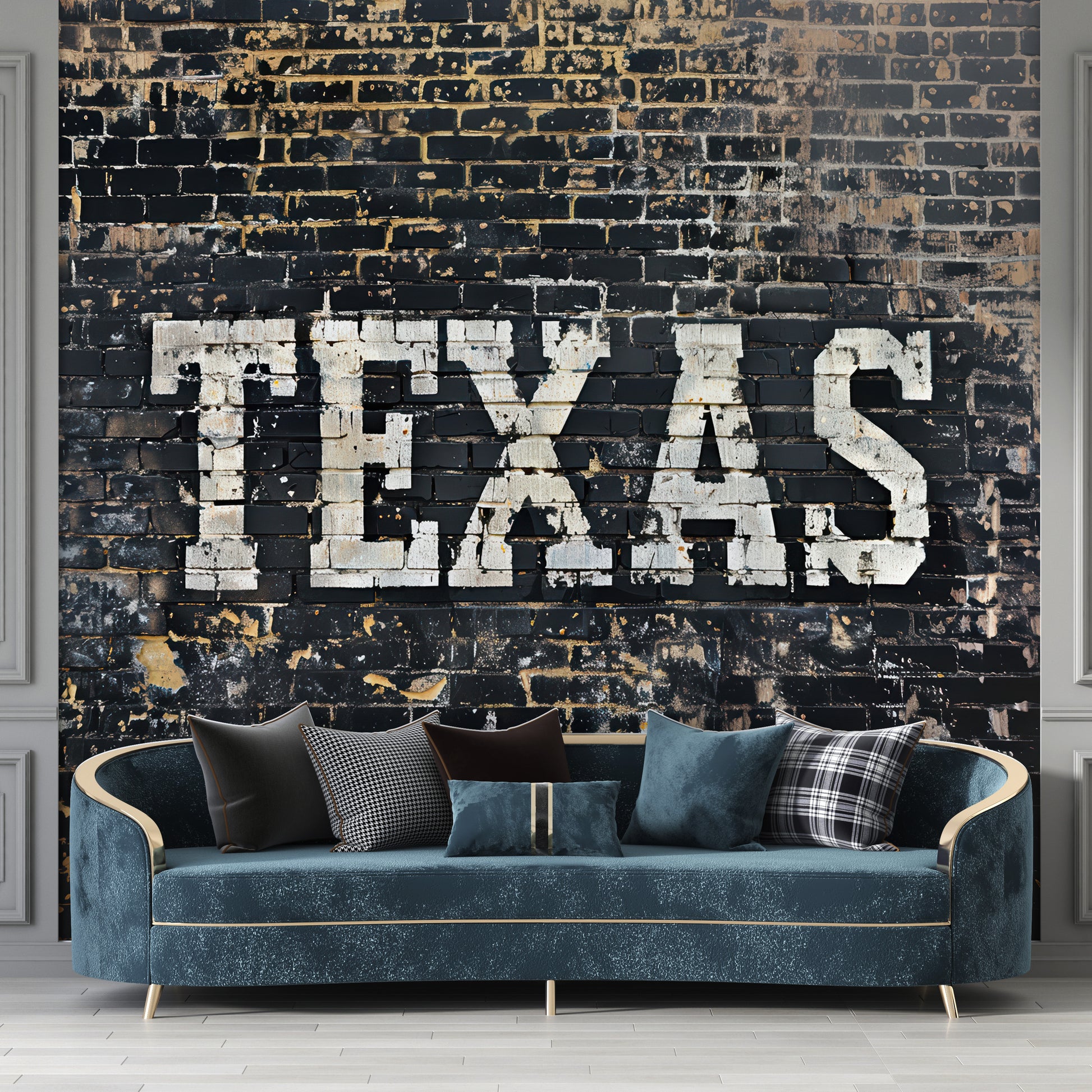 Custom Design Wallpaper with Texas Design Plaster and Brick Textured Wall Decor YMO-05093