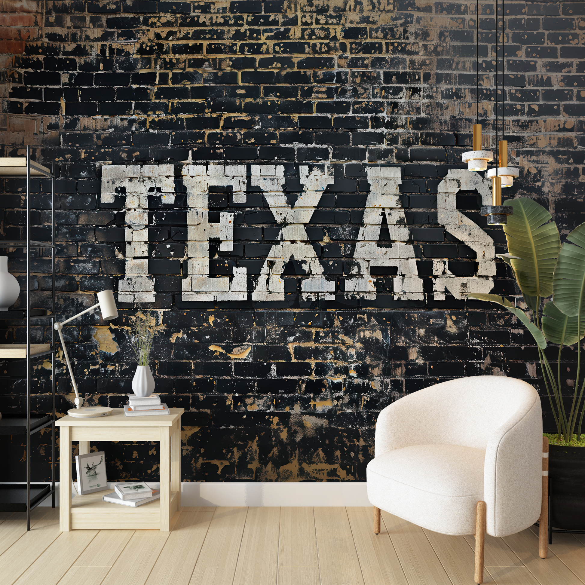 Custom Design Wallpaper with Texas Design Plaster and Brick Textured Wall Decor YMO-05093
