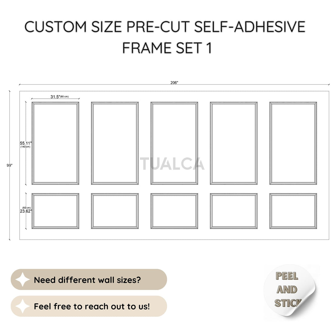 Custom Size Peel and Stick Wall Molding Kit CST-002