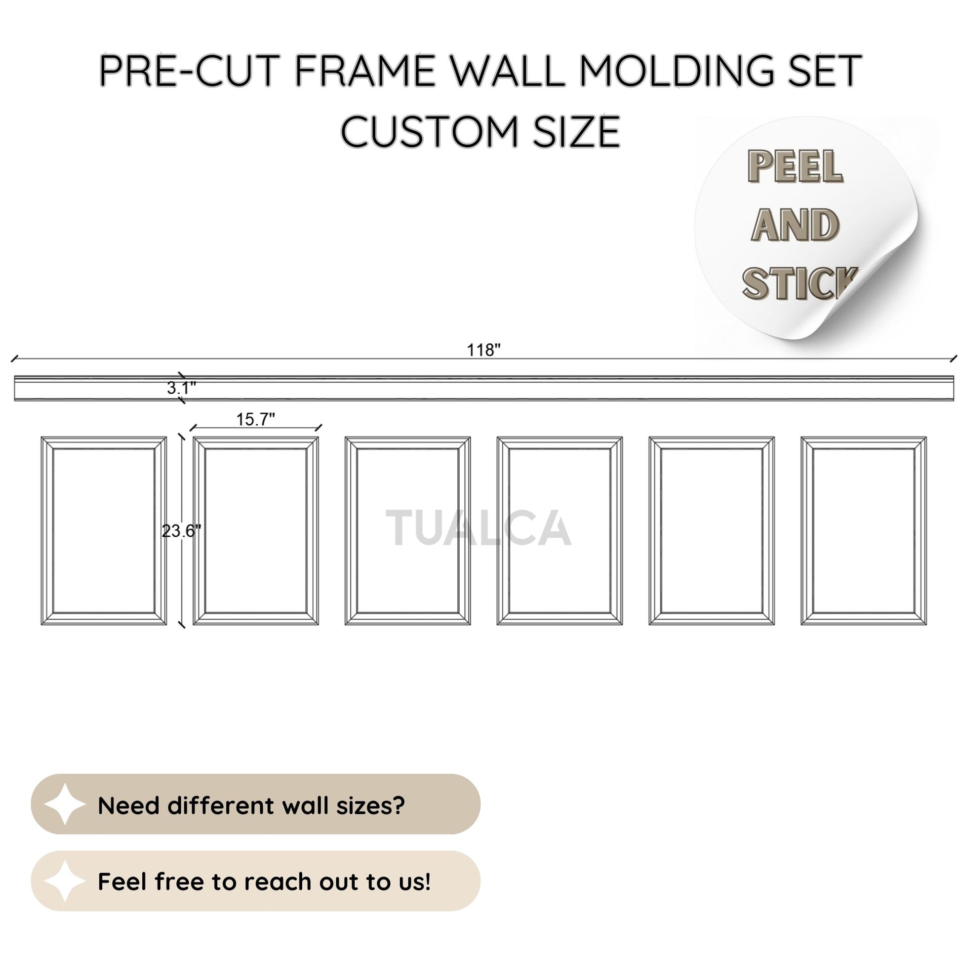 Custom Size Pre-Cut Self Adhesive Frame Set CST-003