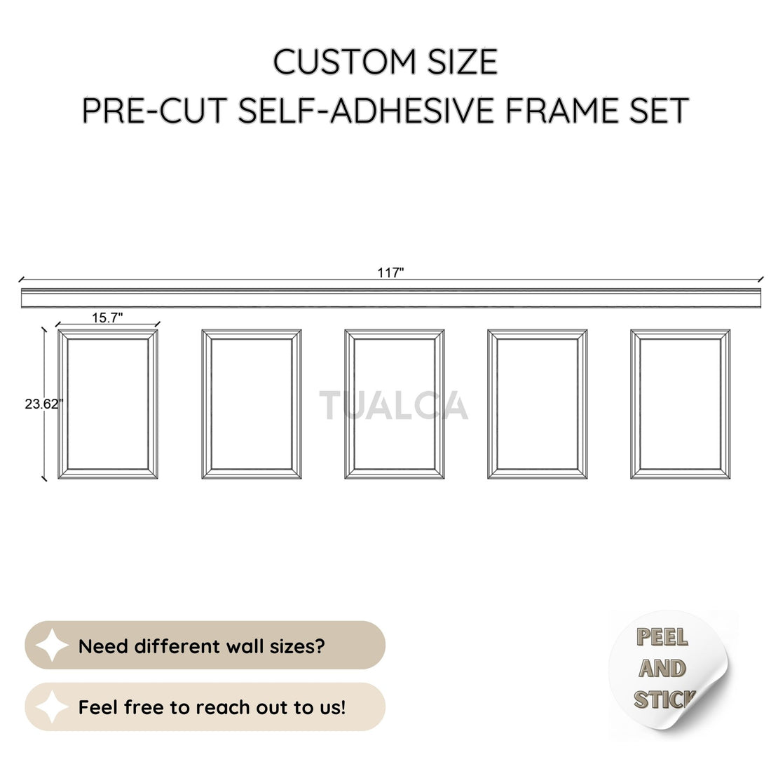 Custom Size Pre-Cut Self Adhesive Frame Set CST-003 - 117"