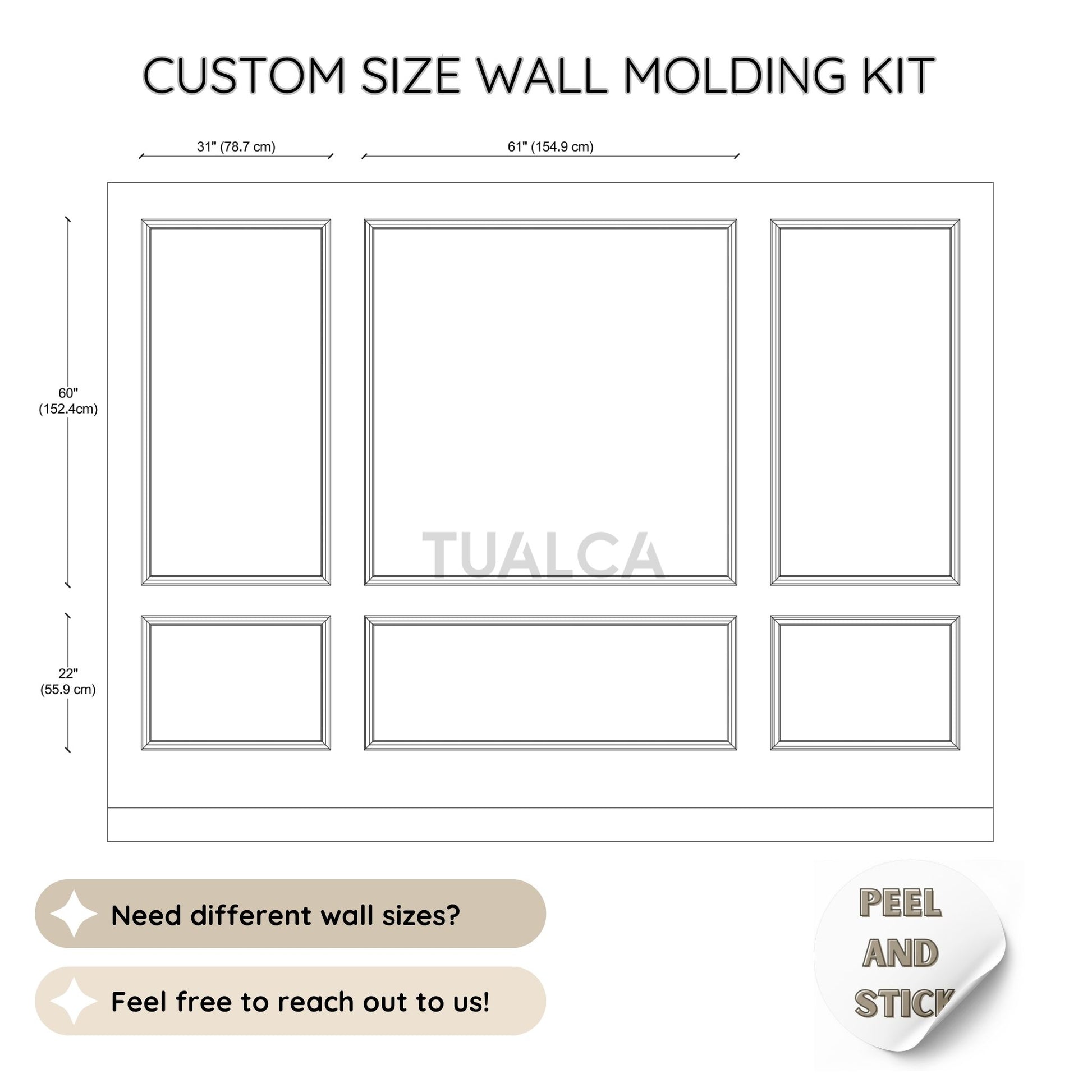 Custom Size Wall Molding Kit Panel